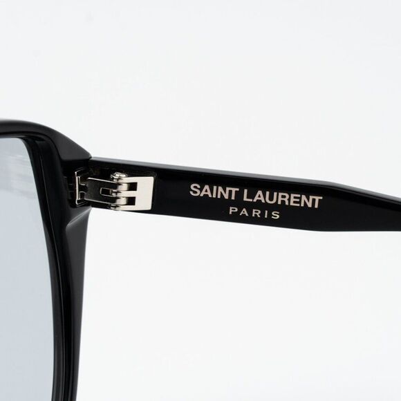NEW Saint Laurent SL731 GASPAR  001 Black Light Blue Aviator Unisex Sunglasses - Picture 7 of 14